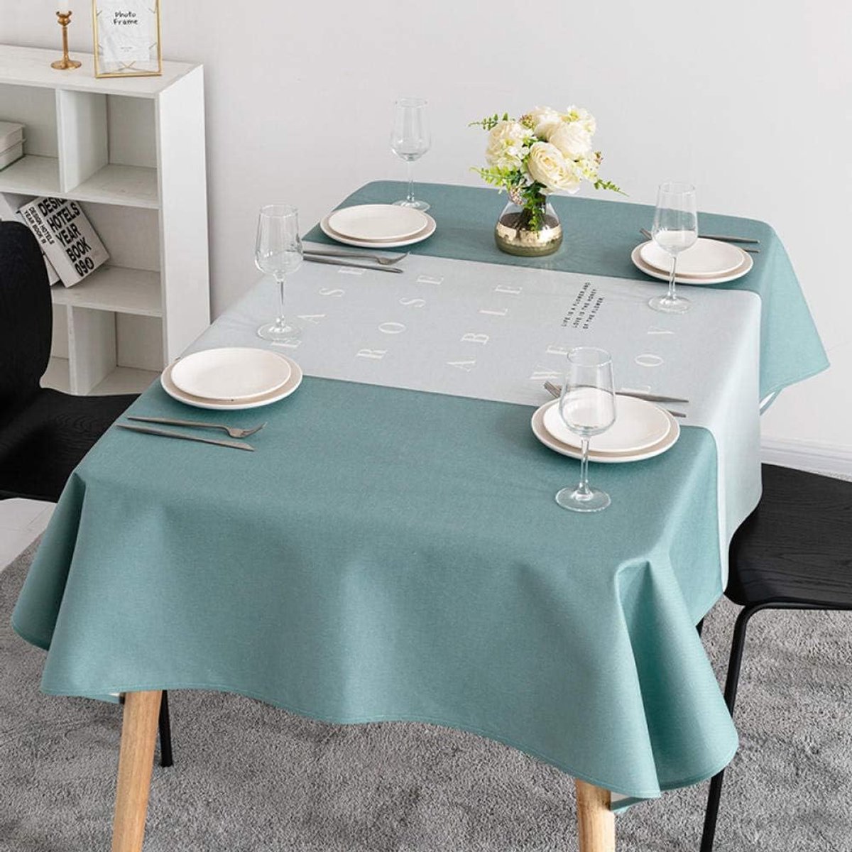 Tablecloth Nordic simple ins book tablecloth cotton and linen waterproof and oil-free disposable coffee table cloth - ShopVlot