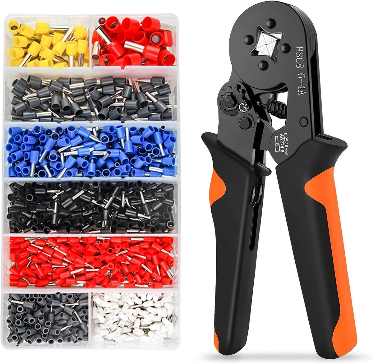 Krimpzagen set met 1250 stuks - 0,5 mm² - 10 mm² - geïsoleerde krimpverbindingen - ideaal voor elektrische verbindingen - ShopVlot
