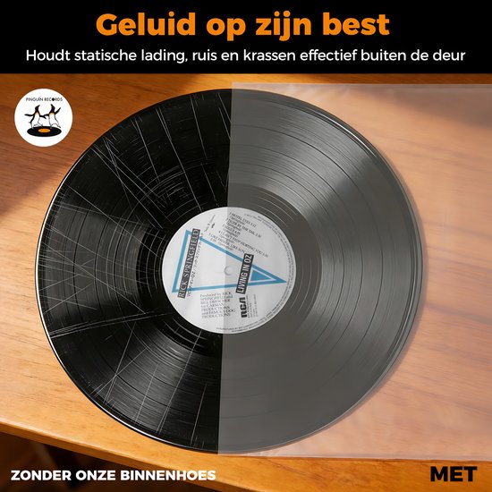 Pinguïn Records - LP binnenhoezen - 50 stuks - Vinylcare - LP Beschermhoezen - LP hoezen - Antistatische (HDPE) binnenhoes - Transparant - 50 micron - Binnenhoes geschikt voor 12 inch vinyl — afbeelding 5