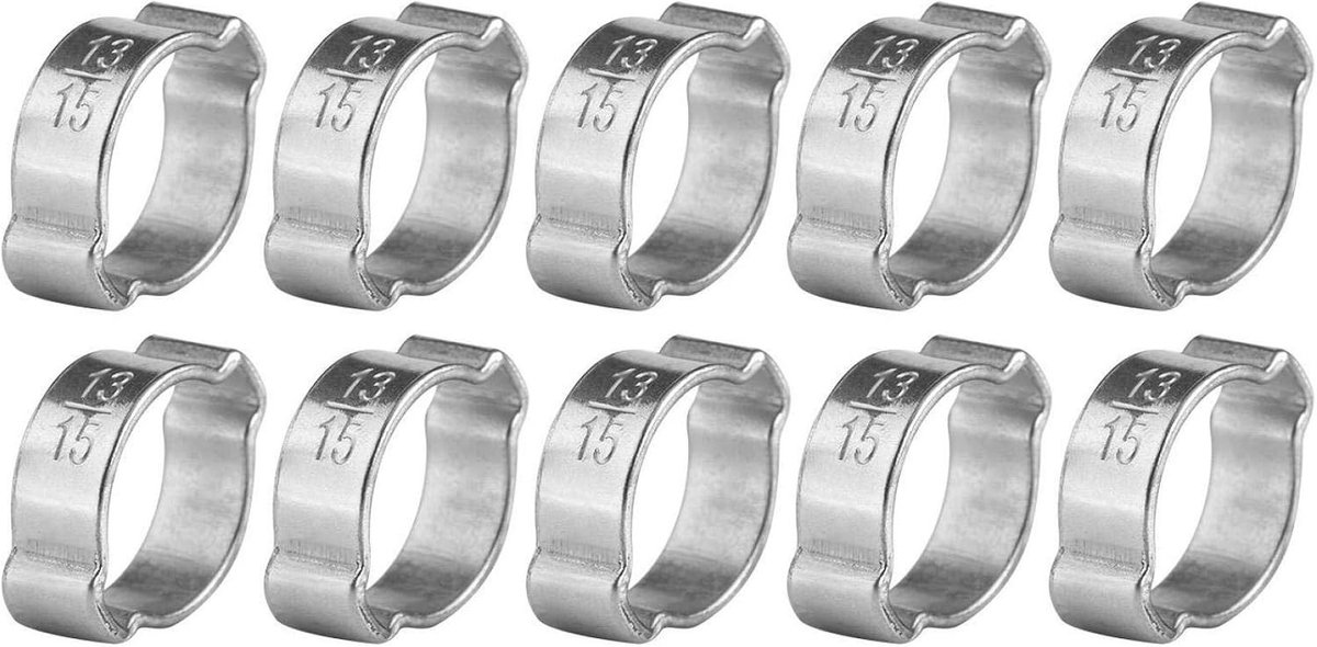 Set van 10 Zink Slangklemmen met RVS Slangoren voor Brandstofleidingen 5-23mm en 13-15mm