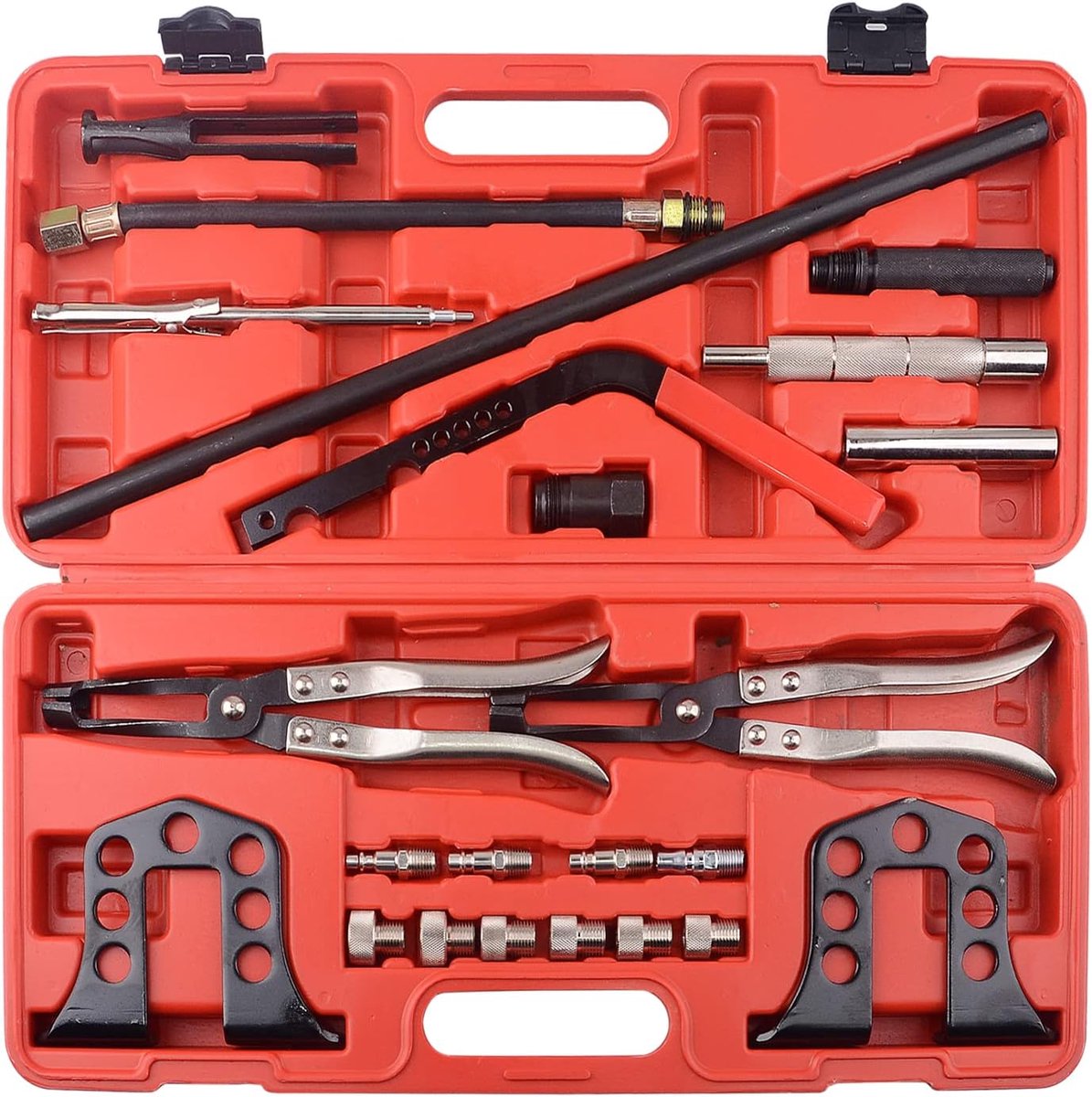 Koperen cilinderkop service set - Ventielveerspanner kit - Inclusief draagtas - Voor 8, 16 en 24 kleppen - ShopVlot