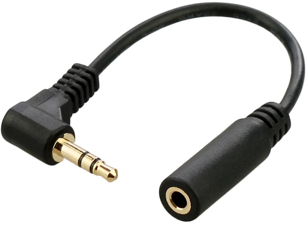 Audio extension kabel 10 cm - 3,5 mm - 90° haakse aansluiting - ideaal voor compacte opstellingen - ShopVlot