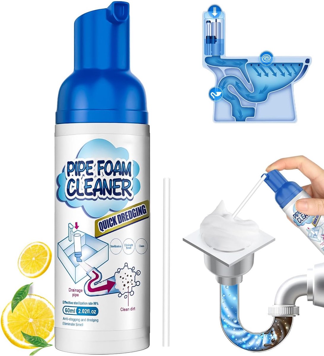 Afvoerreiniger schuim 60 ml - extra sterk - voorkomt verstoppingen - veilige formule - ShopVlot