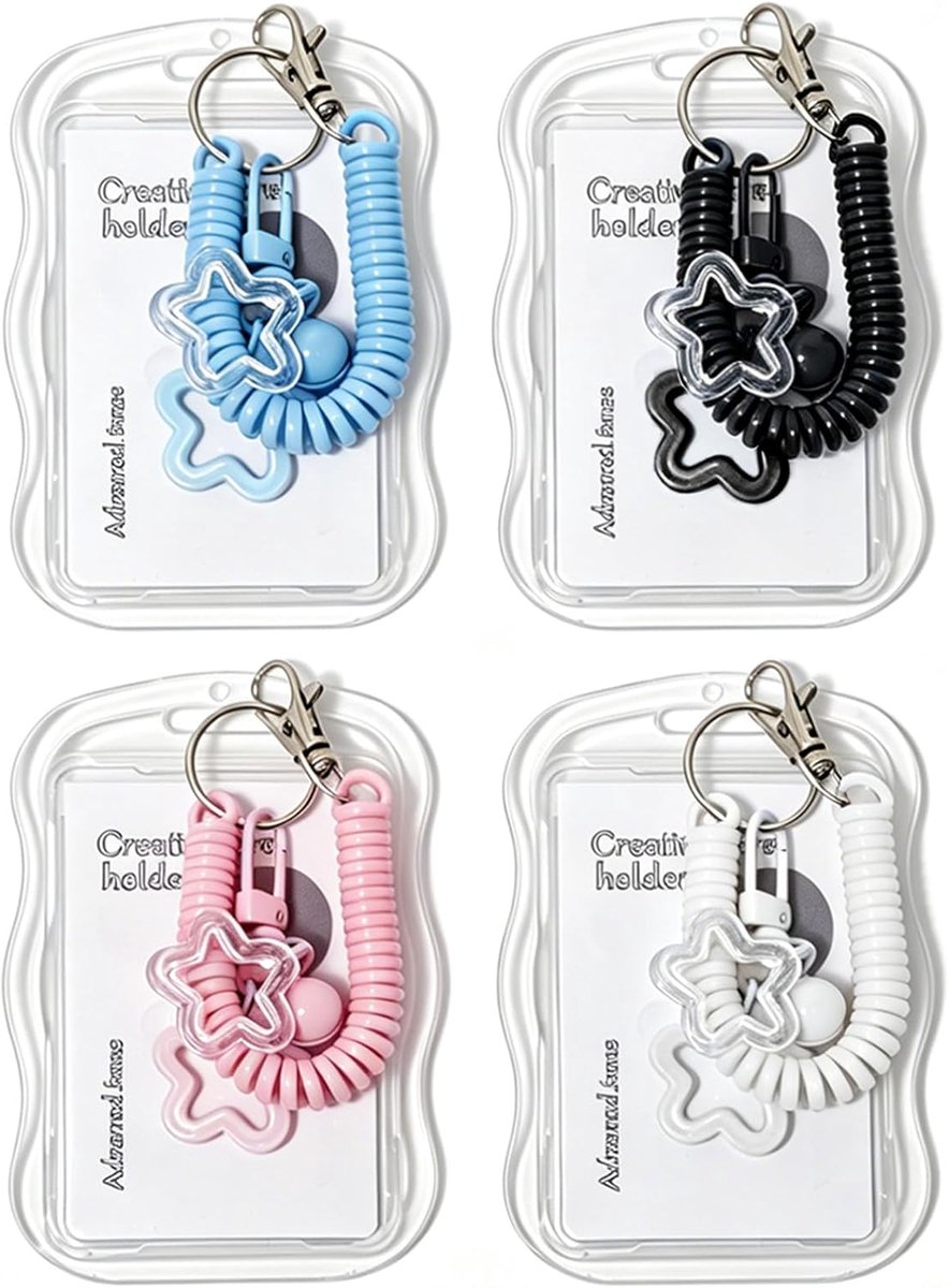 Fotokaarten sleutelhangers 4 stuks - Siliconen - Waterdicht en slijtvast - Ideaal voor foto's en ID-kaarten - ShopVlot