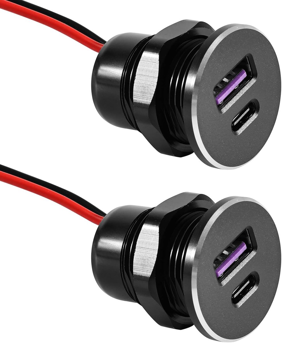 USB Socket 12 V Motorhome - Aluminium - Dubbele oplaadpoort - Ideaal voor caravan en boot - ShopVlot