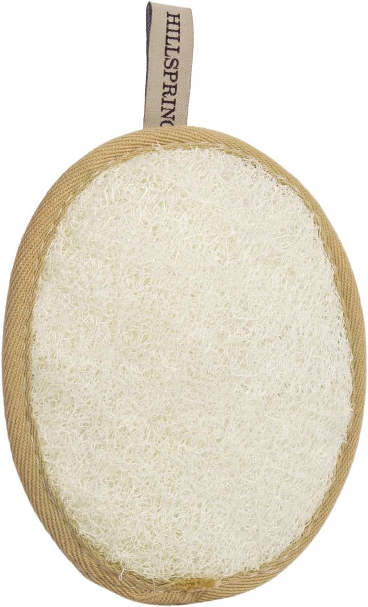 HILLSPRING Natuurlijke Luffa-spons, scrub lichaamswasmachine, dubbelzijdige ovale luffa-spons voor dames en heren, 1 - ShopVlot