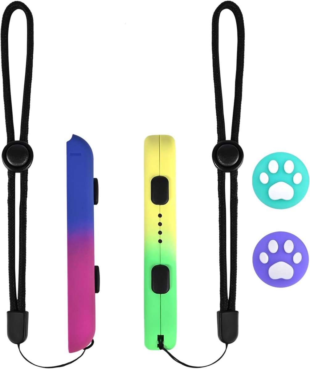 DLseego Polsband voor Switch Joy-C, 1 paar Polscontroller met 2 Duim Grip Caps, Switch Controller Hand Grip met - ShopVlot