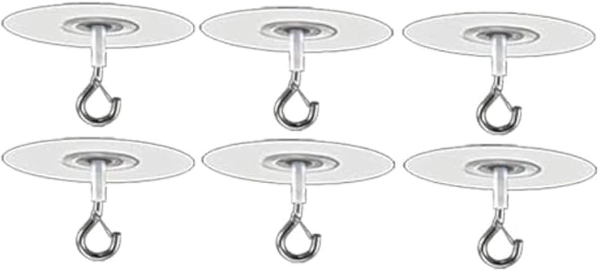 6 pieces, no drilling, accessories, self-adhesive ceiling hooks for popcorn concrete structured ceiling and wall - ShopVlot