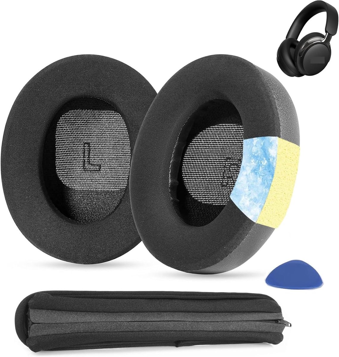 Cooling Gel Ear Pads Replacement Compatible with Bose QuietComfort (QC) Ultra Wireless Headphones Ice Silk Fabric Ear - ShopVlot