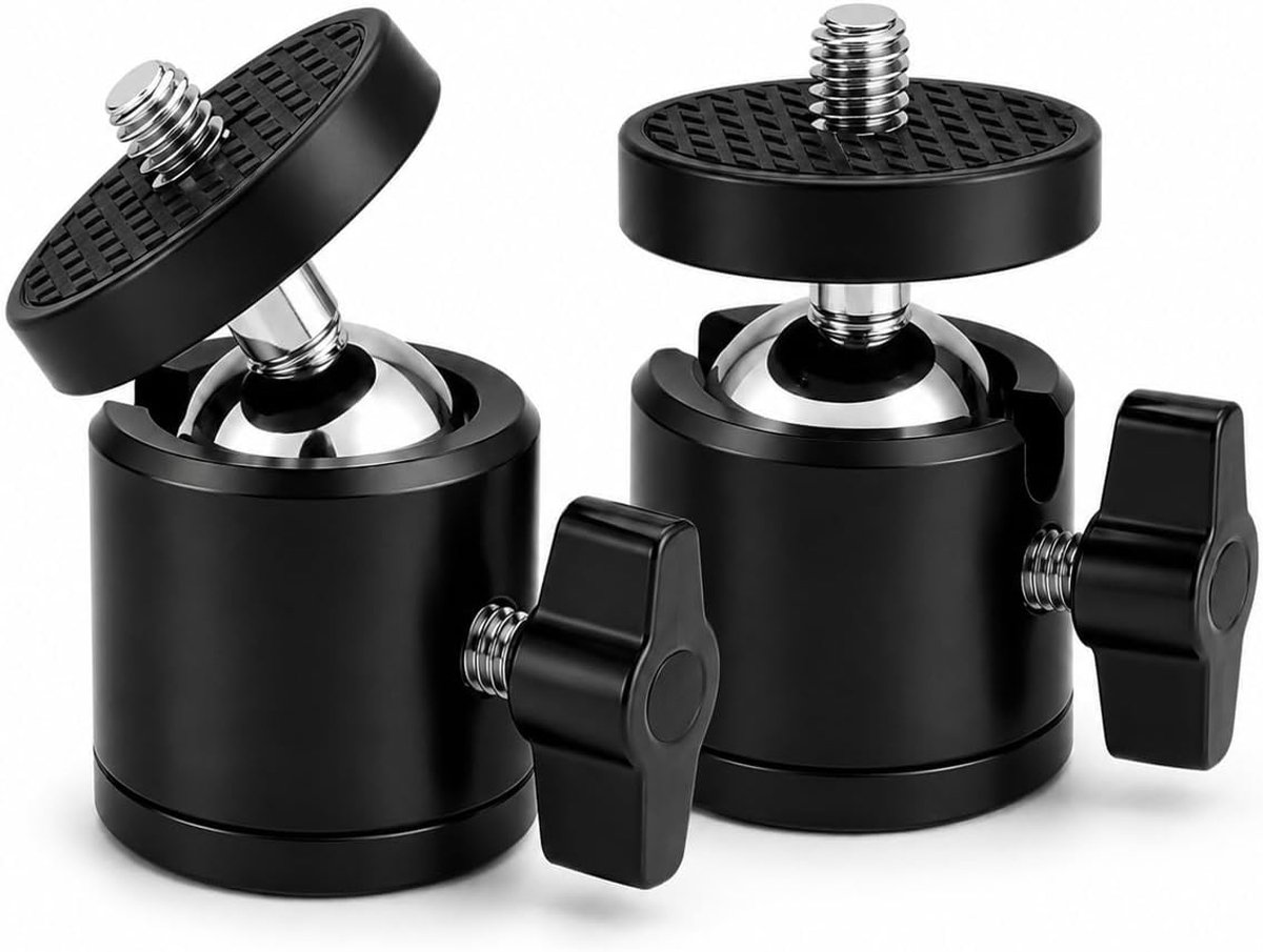 2 stuks mini-statiefkop kogelkop met kogelgewricht, 1/4 inch, 360° - ShopVlot