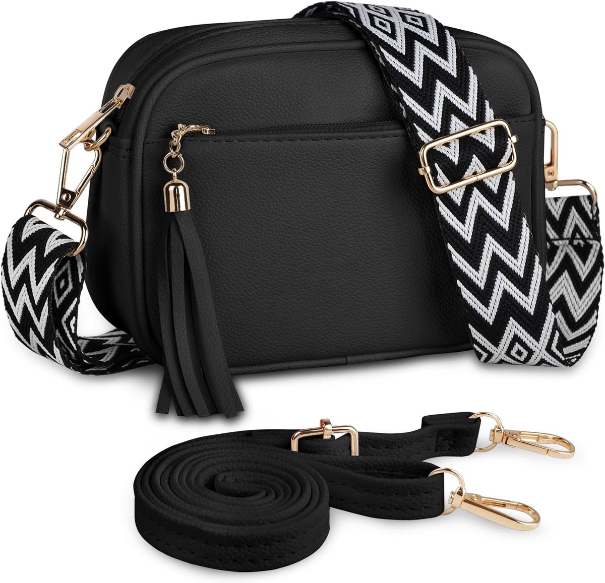 Kememo Women's Faux Leather Crossbody Bag, Small Shoulder Bags Crossbody Bag Handbags with Wide Strap for Travel - ShopVlot