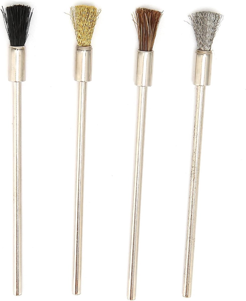 Greensen Staaldraadborstel Set voor Reiniging en Polijsten van Metalen Oppervlakken – 4-stuks Miniatuurborstels voor - ShopVlot