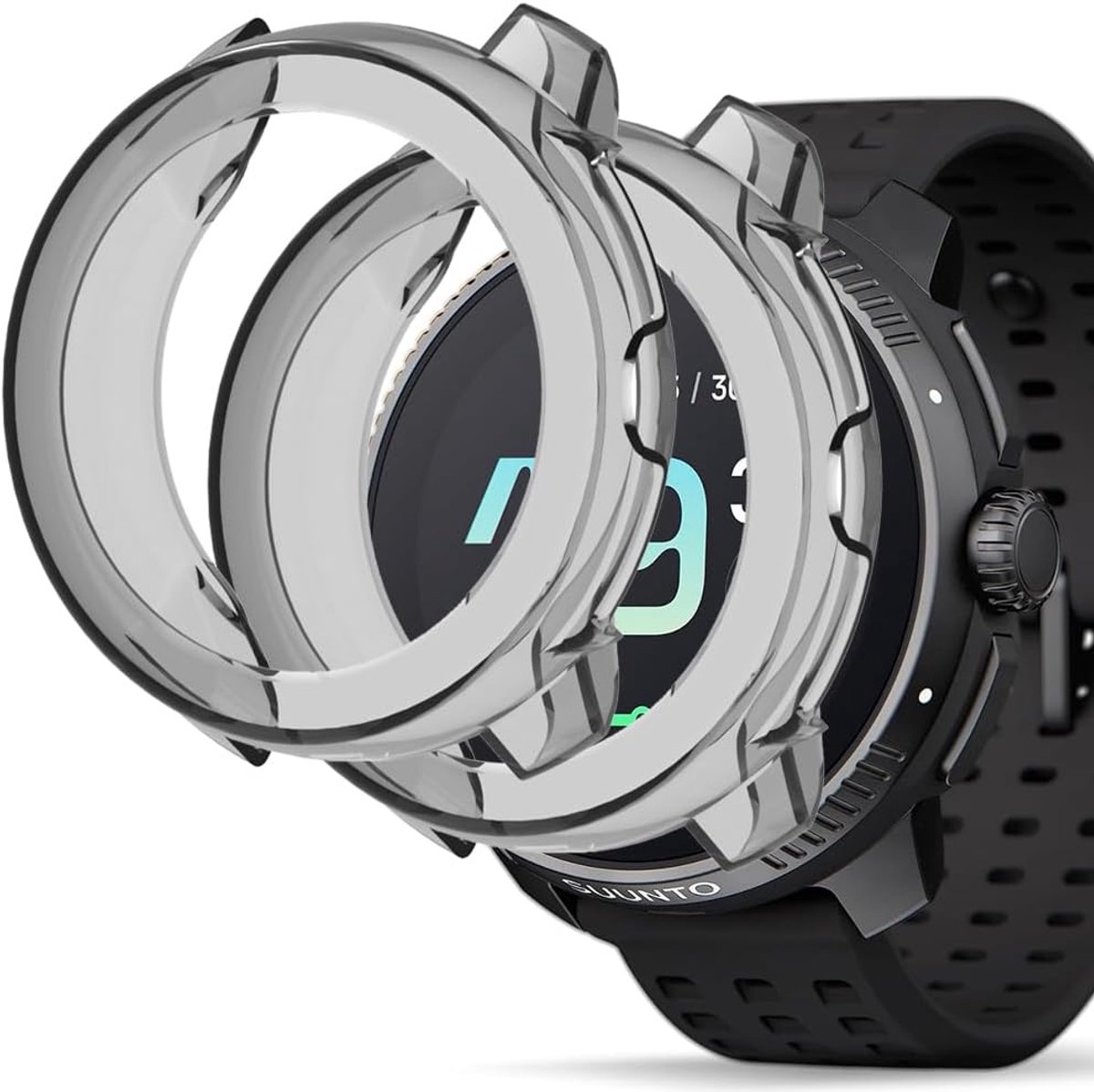 [2 pieces] Suunto race compatible case, Cover black, [Stain resistant][Scratch resistant] Ultra-thin TPU protective - ShopVlot