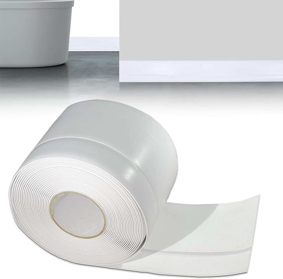 Flexible Skirting Board, Self-Adhesive, White Soft Skirting Board, Self-Adhesive, Flexible for Kitchen and Bathroom - ShopVlot