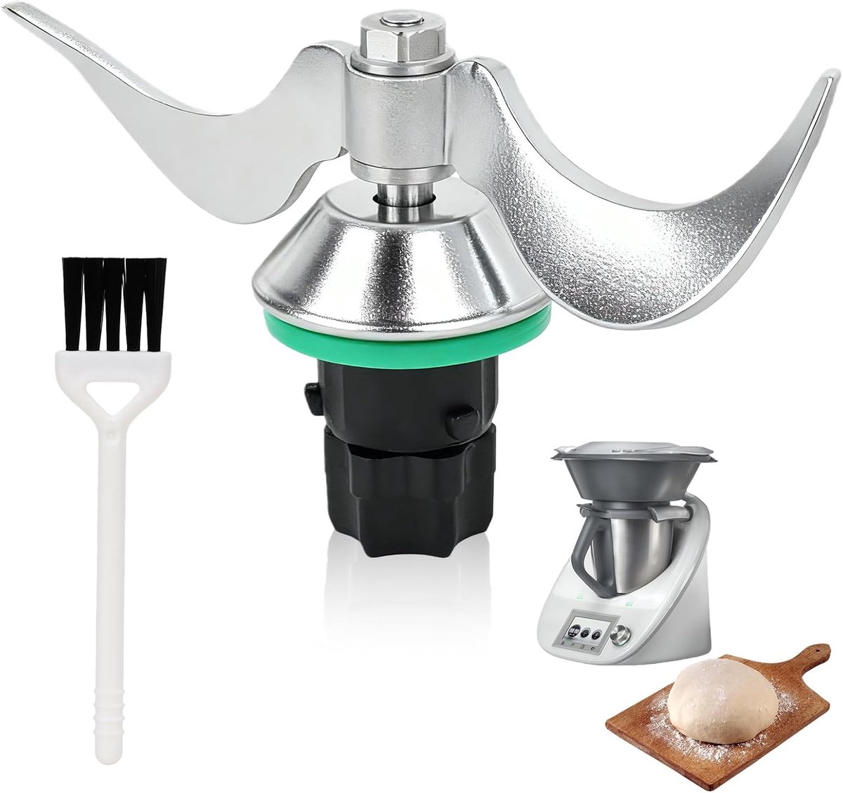 Dough knife for Thermomix TM6 TM5 TM31, stainless steel horn knife and cleaning brush, spare parts compatible with - ShopVlot