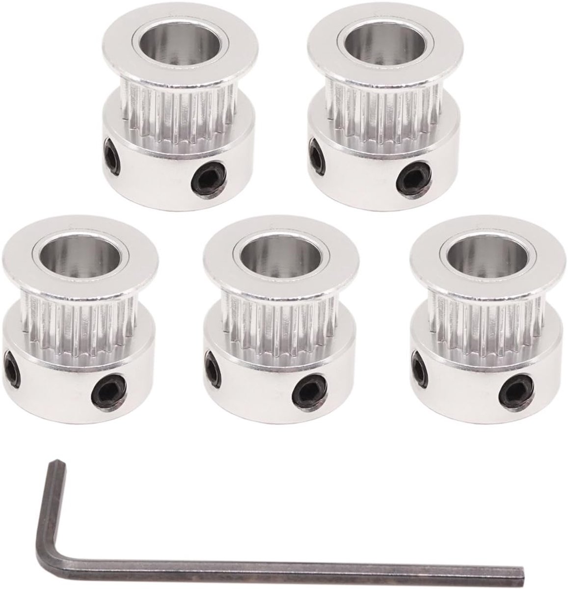 WINSINN Aluminum Alloy 2GT GT2 Synchronous Wheel 16 20 Teeth Tooth Bore 5mm 6.35mm 8mm 16T 20T Timing Pulley For 3D - ShopVlot