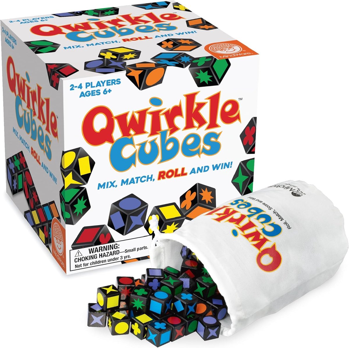 Mindware , Qwirkle Cubes , Miniature Game , Ages 6+ , 2-4 Players , 45 Minutes Playing Time - ShopVlot