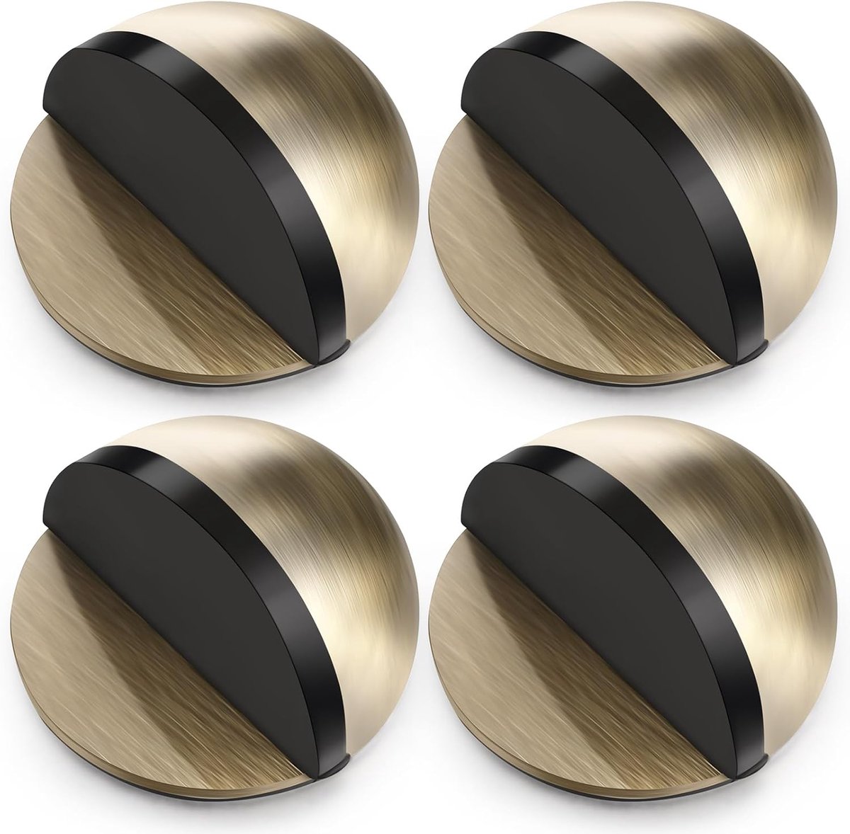 Hotop Self Adhesive Floor Door Stoppers Oval Stainless Steel Door Stop Mounted Crescent Wall Protector with Adhesives - ShopVlot