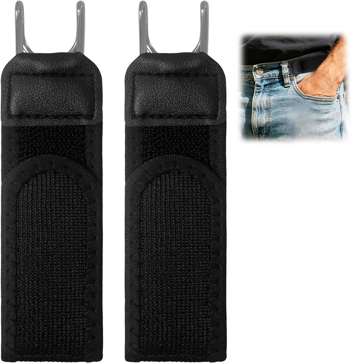 Set van 2 tactische riemen zonder gesp voor heren en dames, comfortabele gesploze riem voor heren, elastische - ShopVlot