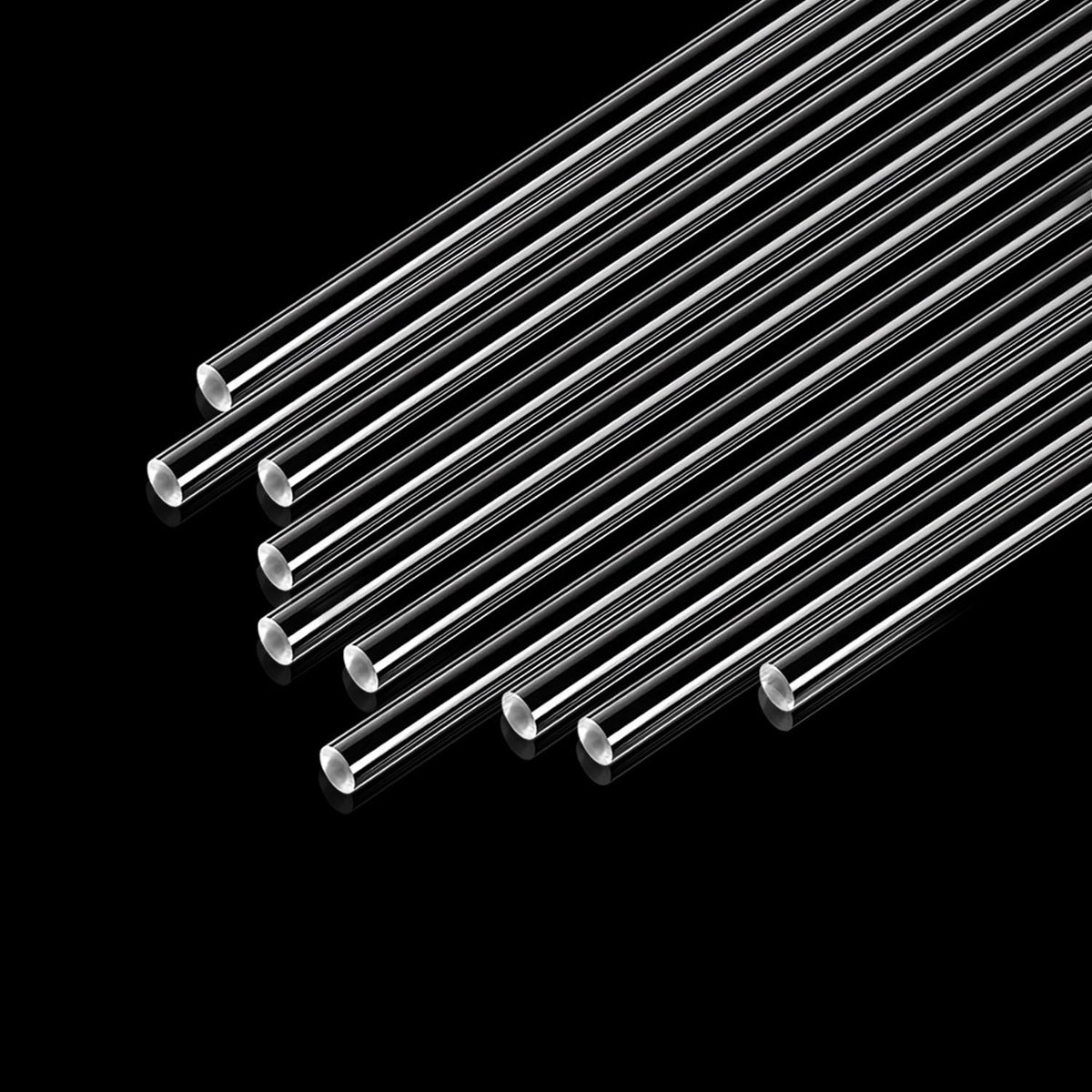 Acrylic Round Rod 6mm x 30cm Acrylic Rod Transparent 10Pcs Acrylic Plug Transparent Round Bars Light Guide for - ShopVlot