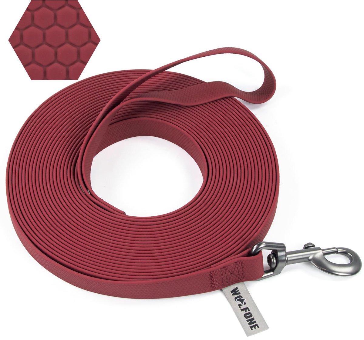 Wolfone 3m Donkerrood Waterdichte Lange Recall Hondenlijn - ShopVlot