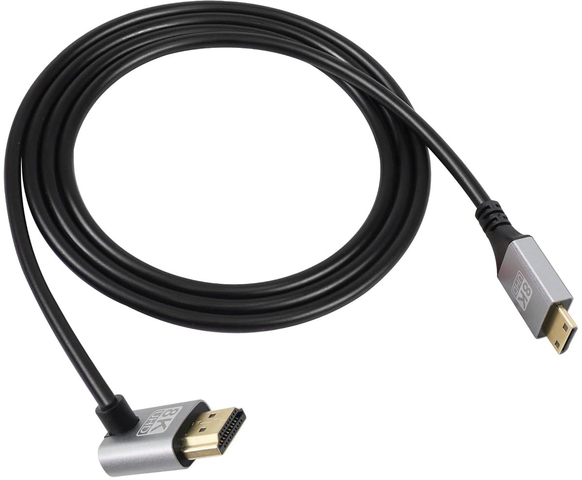 Mini HDMI Male to HDMI Male Cable (Down Angle, 2m) - ShopVlot