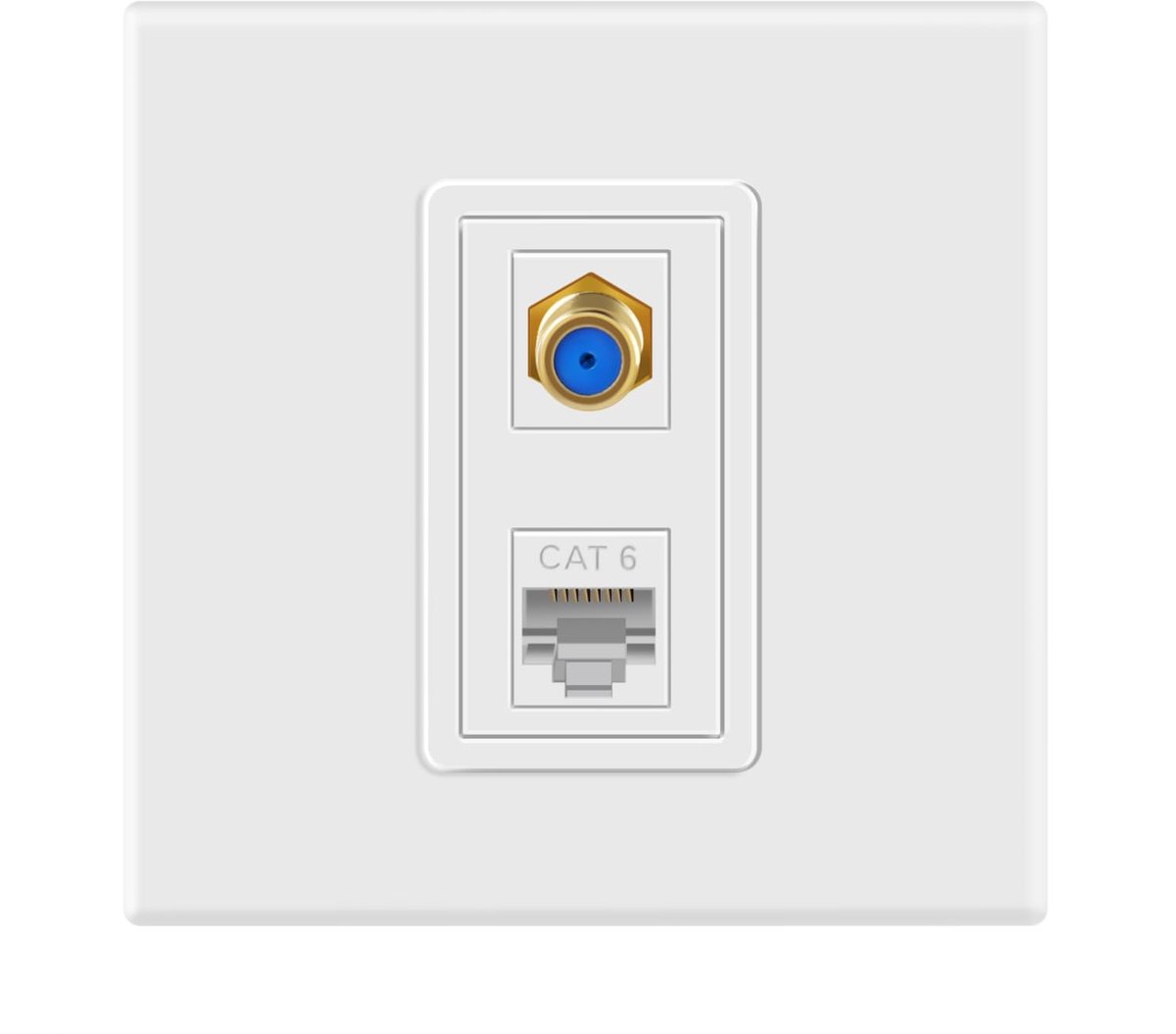 TNP Universal Network Socket Flush-Mounted 2 x Port LAN Box Flush-Mounted LAN RJ45 Cat7 Wall Box Socket Telephone Box - ShopVlot