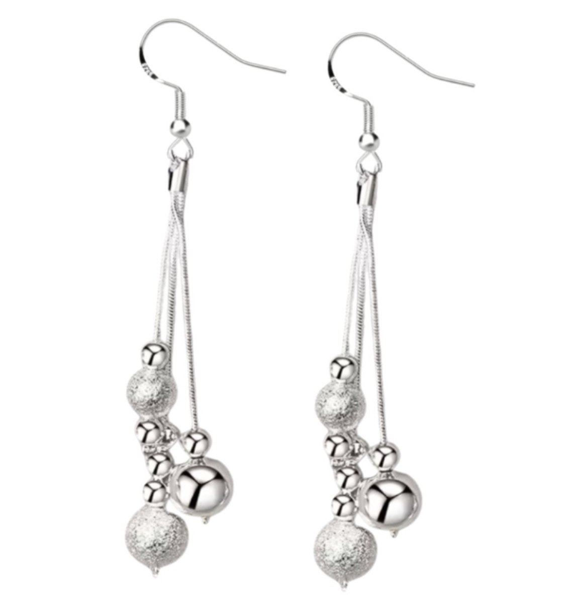 Zilveren oorbellen- Madurobol zilverkleur 8 cm- Charme Bijoux