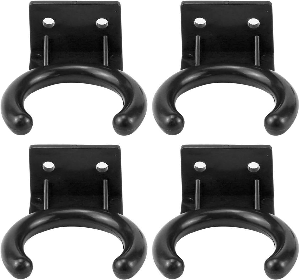 SnelShoppen - 4 Stuks Microfoonwandhouder, Zwarte Microfoon Haken, Wandbevestiging voor Karaoke, Thuis, Kantoor, Sterke Clip Haken voor Bekabelde Micr