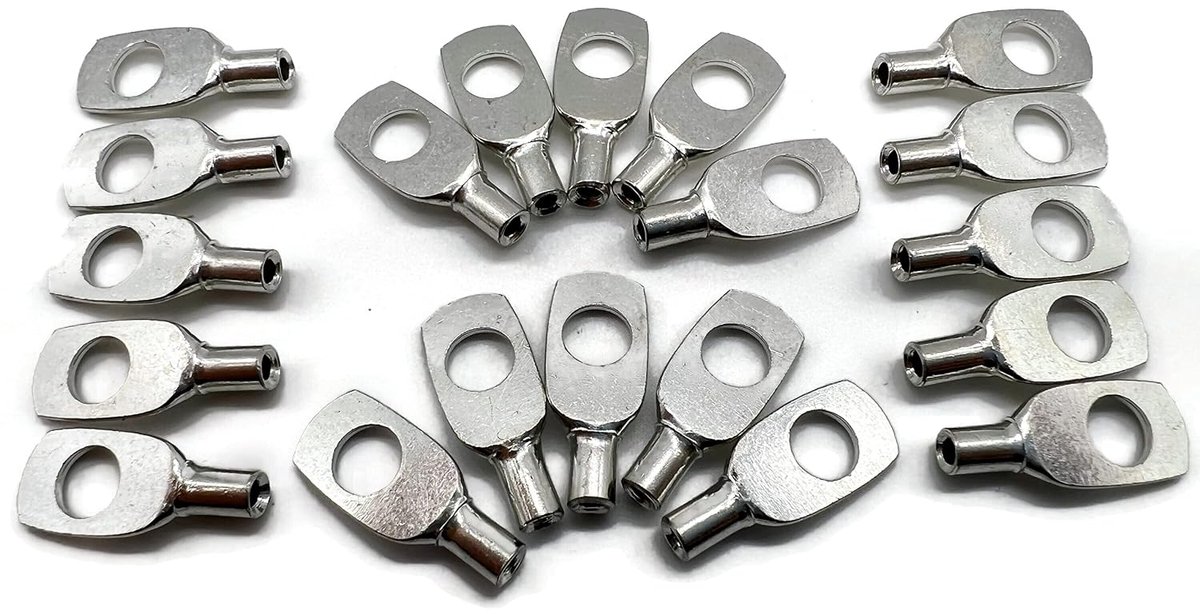 Cable lug 2.5mm2 M6 20x ring eye crimp cable lugs - Toepassing, Setinhoud, Sleufopening 6 mm, Binnendiameter 2,2 mm - ShopVlot