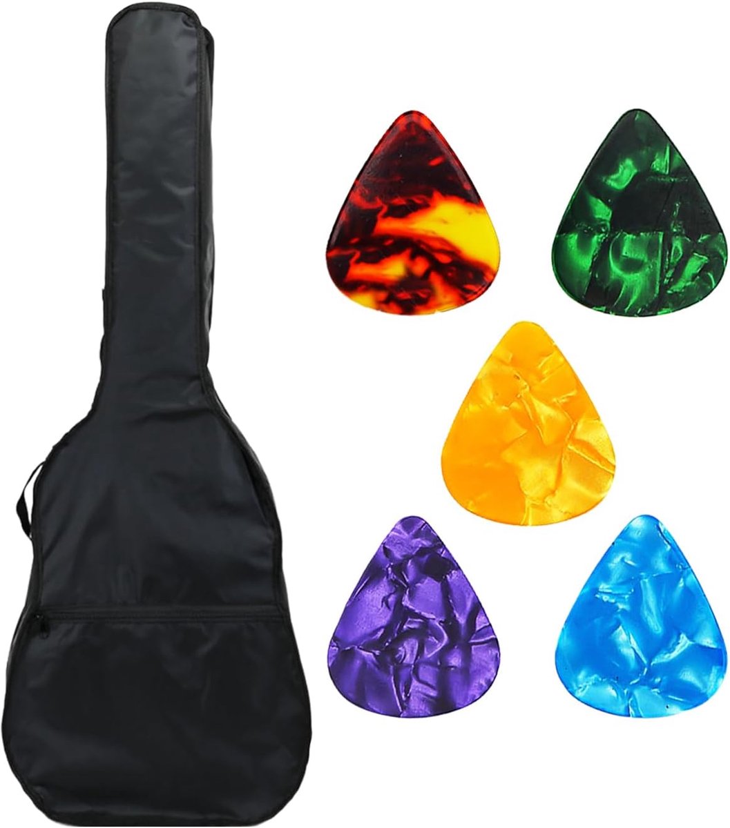 Waterproof Acoustic Guitar Case with 5 Picks, Black, Modern - ShopVlot