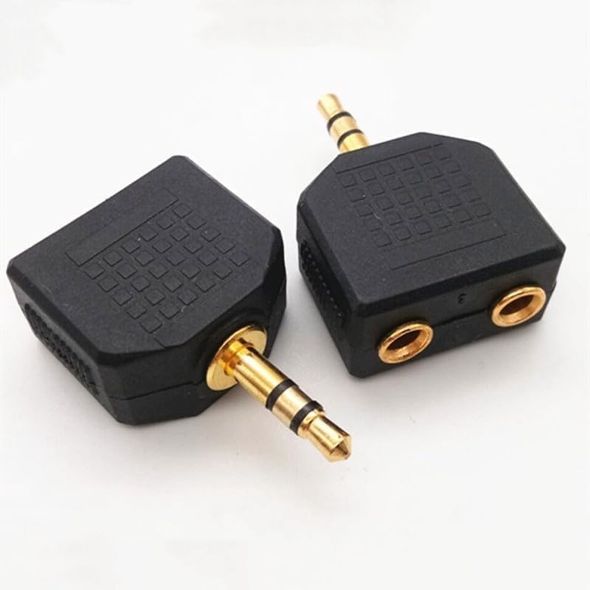 Ziyan 2 stuks 3,5 mm jack stereo audio adapter verdeler 1 x 3,5 mm jack stekker naar 2 x 3,5 mm jack jack splitter - ShopVlot