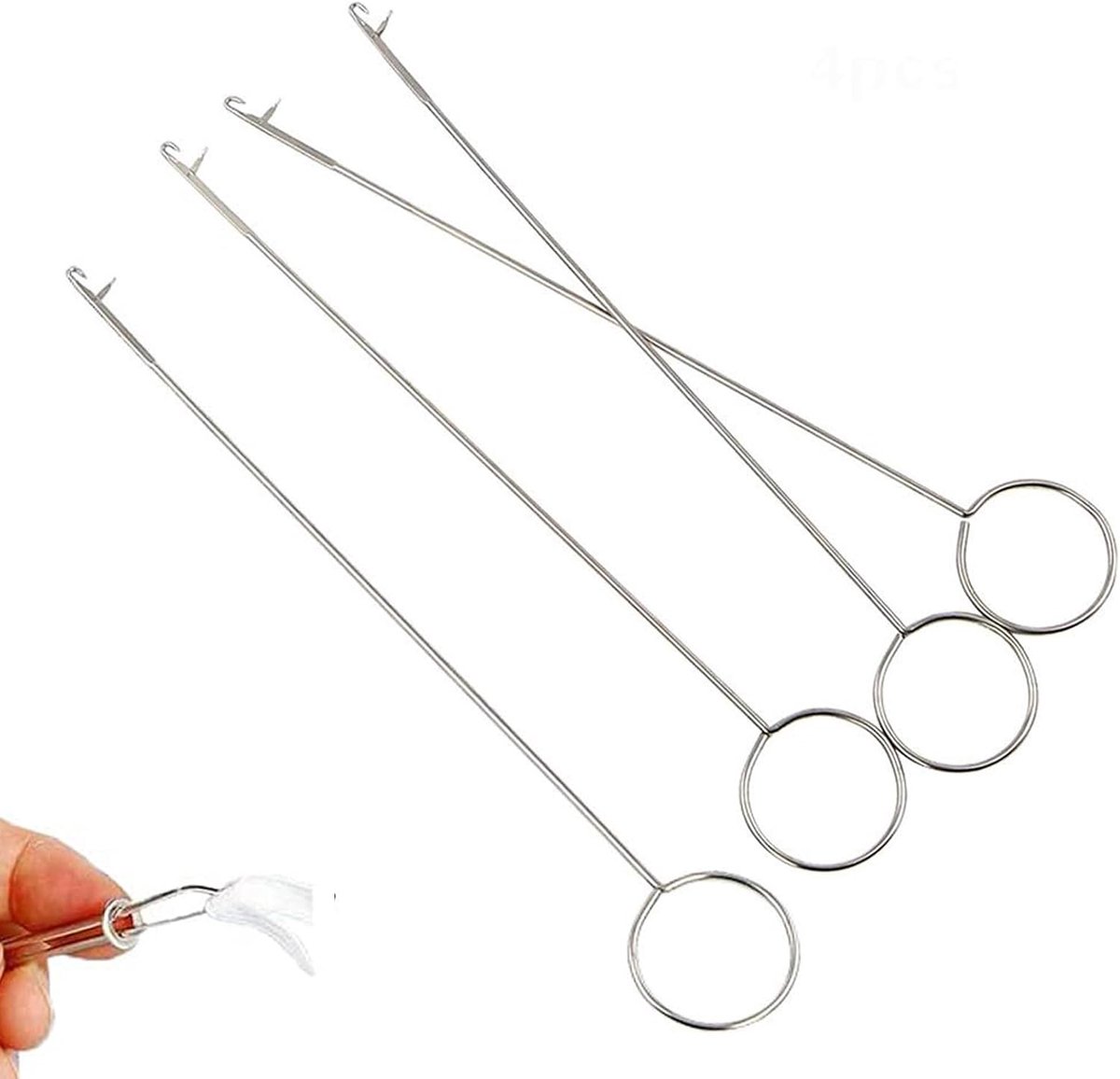 Sewing Straw, 3 Pack Cord Plugs, Long Hooks, Swivel Sewing Strip, Swivel Loop Hook for Fabric Belt, Stripes, Knitting - ShopVlot