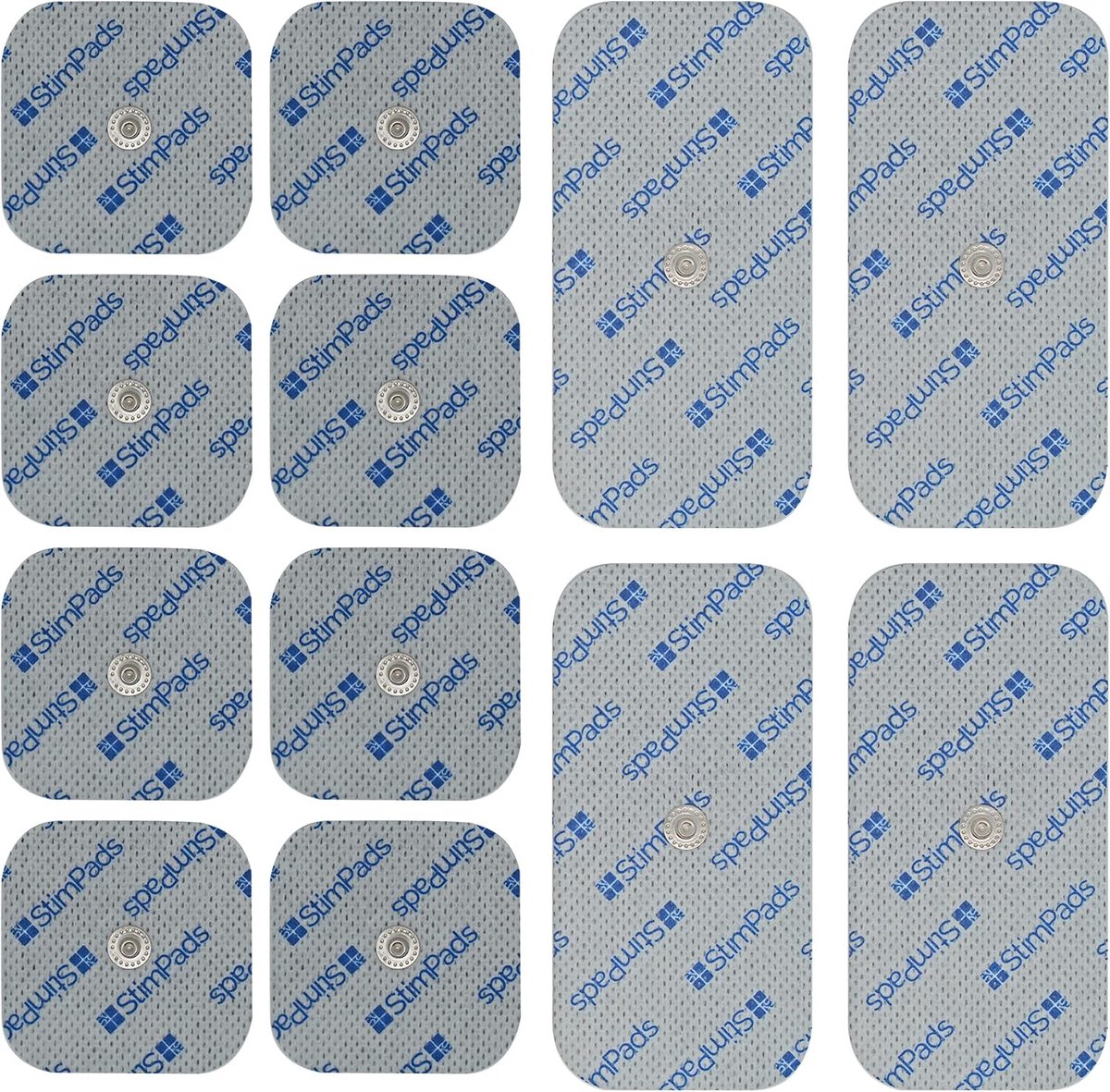 EMS electrodes - compatible with Compex muscle stimulators - Mix 12 pieces with 3.75 mm Easy Snap (1) - ShopVlot