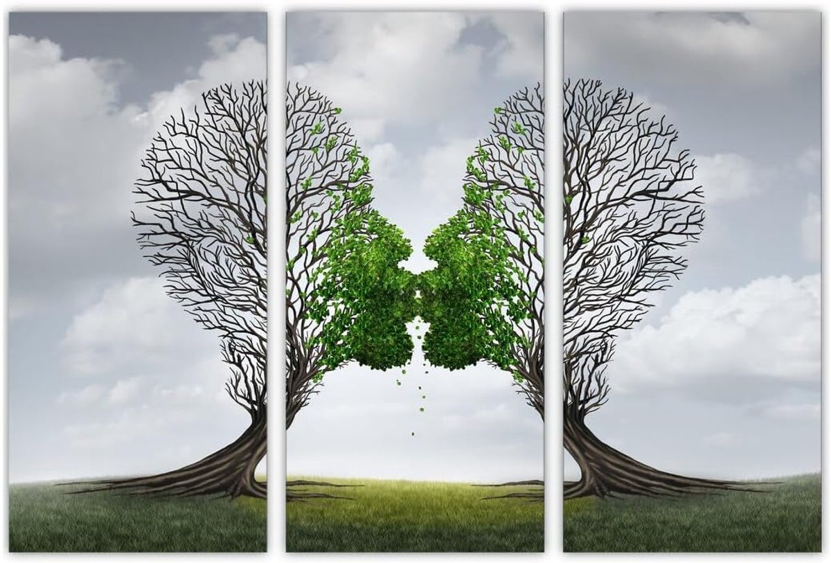 AREDE Set of 3 Wall Art Painting Picture Poster Cushion Trees (90x60cm) Home Office Wall Decoration Living Room - ShopVlot