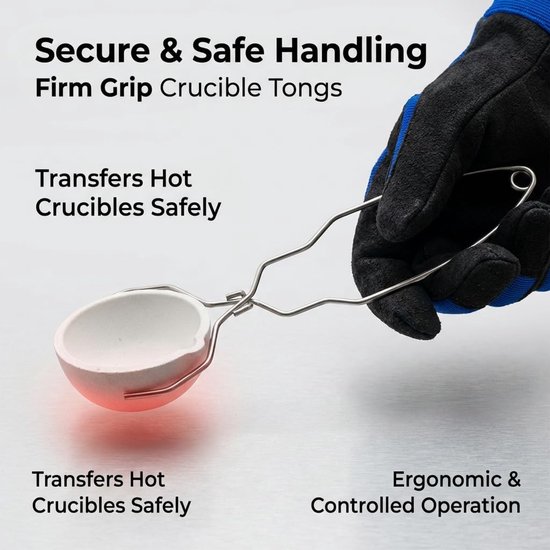 Melting Furnace Kit Crucible Set: Premium Fused Quartz Crucible 1477℃, 100g + 250g with Grip Pliers, Tapered Walls and - ShopVlot — afbeelding 3