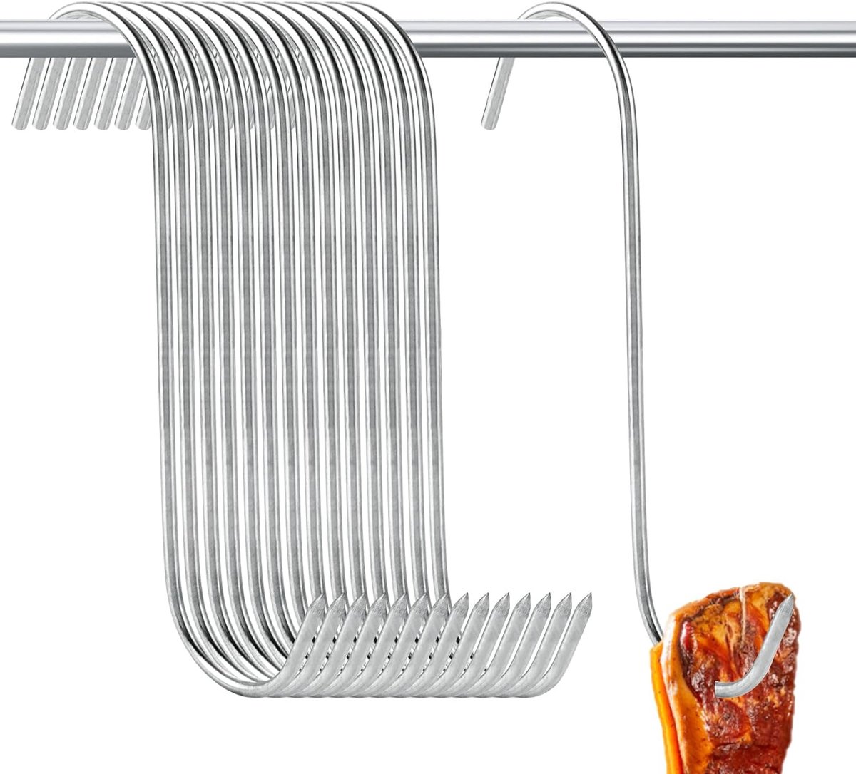 YAYODS 15 Pieces Meat Hooks 22 cm - Smoking Hooks S-Hooks Stainless Steel - Meat Hook S-Hook Large - ShopVlot
