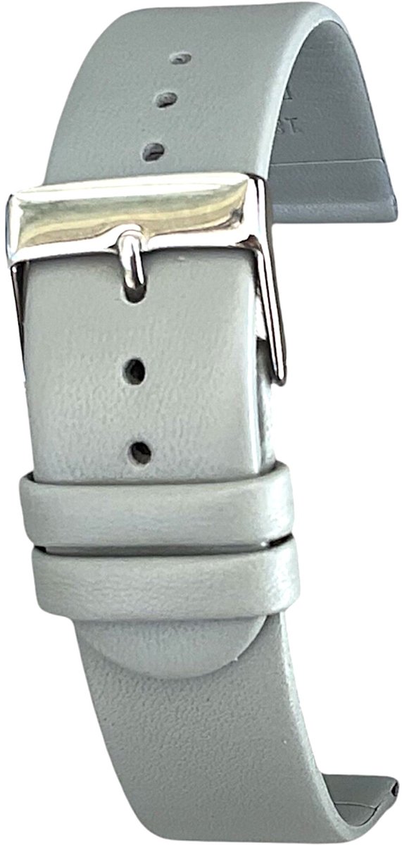 Horlogeband-horlogebandje-Grijs-14mm-Echt Leer-Recht-Glad-Soepel-Zacht-Leer-14 mm