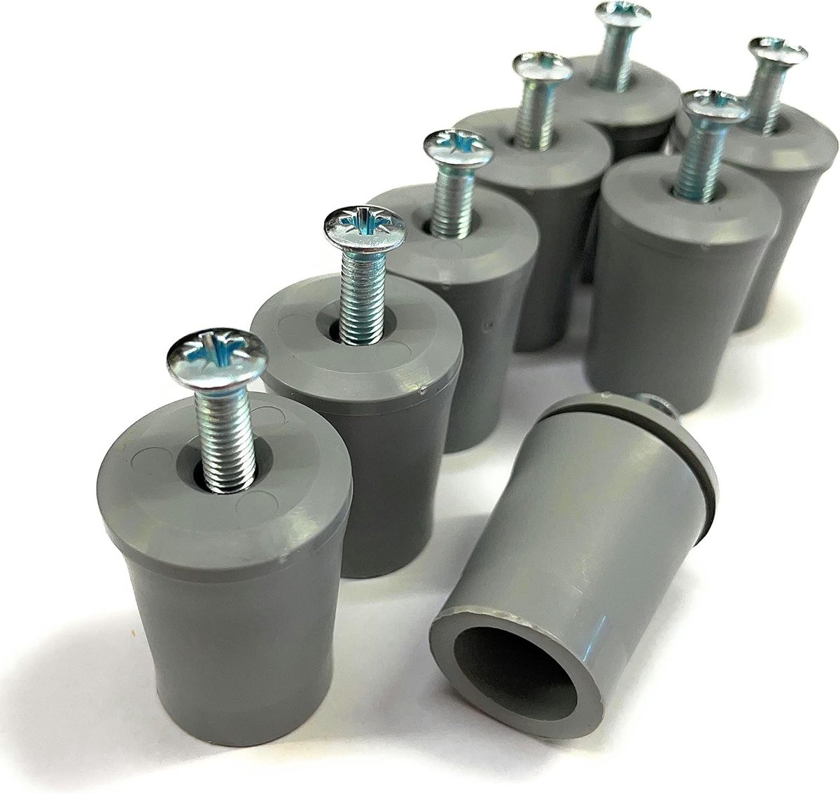 Shutter stopper stop 40 mm / 28 mm closed / open, white or grey incl. screw and disc (4 pairs 28 mm grey open) - ShopVlot
