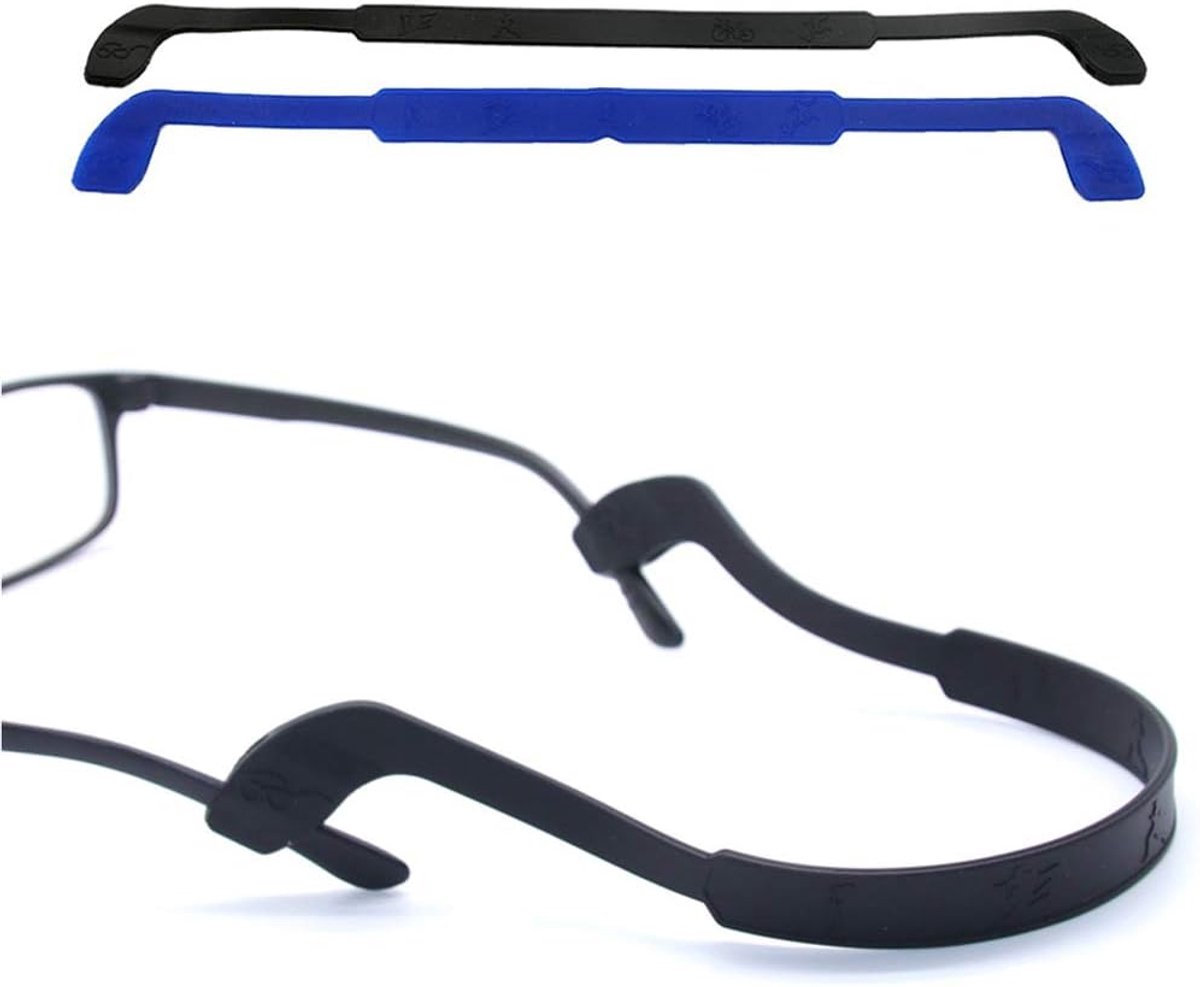 OPUGIT Glasses Strap Glasses Strap Non-Slip Silicone Glasses Strap Glasses Retainers 2 Pieces, Black/Blue, 25 - ShopVlot