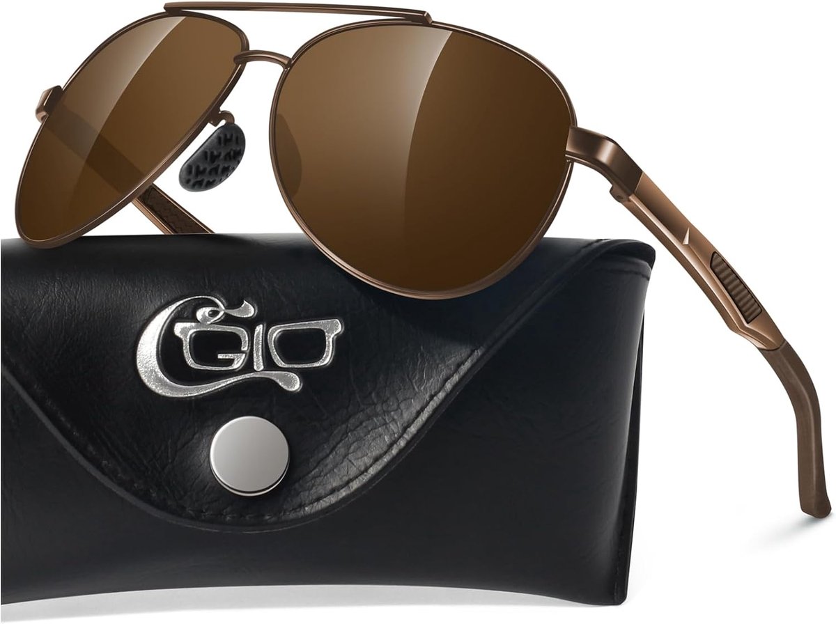 CGID Premium Ai-Mg Polarized Sunglasses Alloy UV400 Pilot Glasses Flexible Spring Hinges Sunglasses for Men Women - ShopVlot