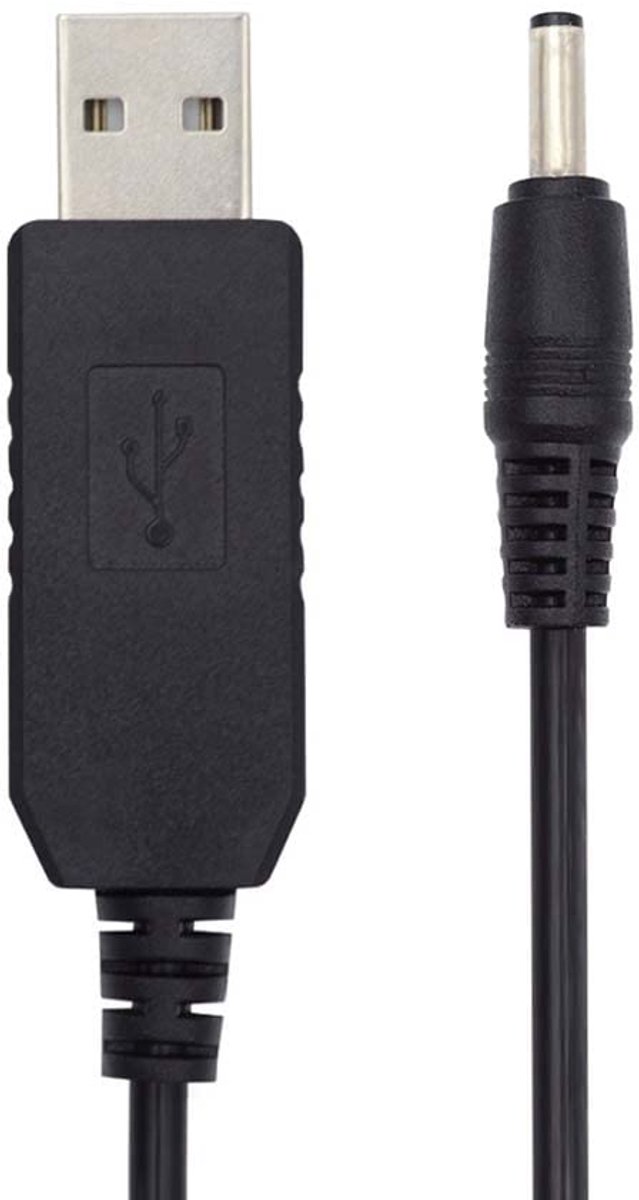DC 12V Booster kabel 100cm - USB 2.0 Type-A naar 0.3 cm barrel connector - Verbind 12V apparaten met 5V powerbank - ShopVlot