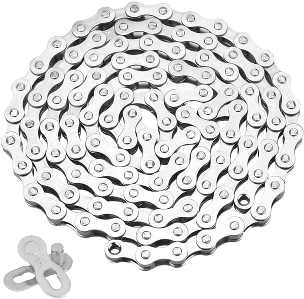 12 Speed Bicycle Chain, 1/2 x 11/128 Inches, 116 Links, 12 Speed Bike Chain (Silver) - ShopVlot