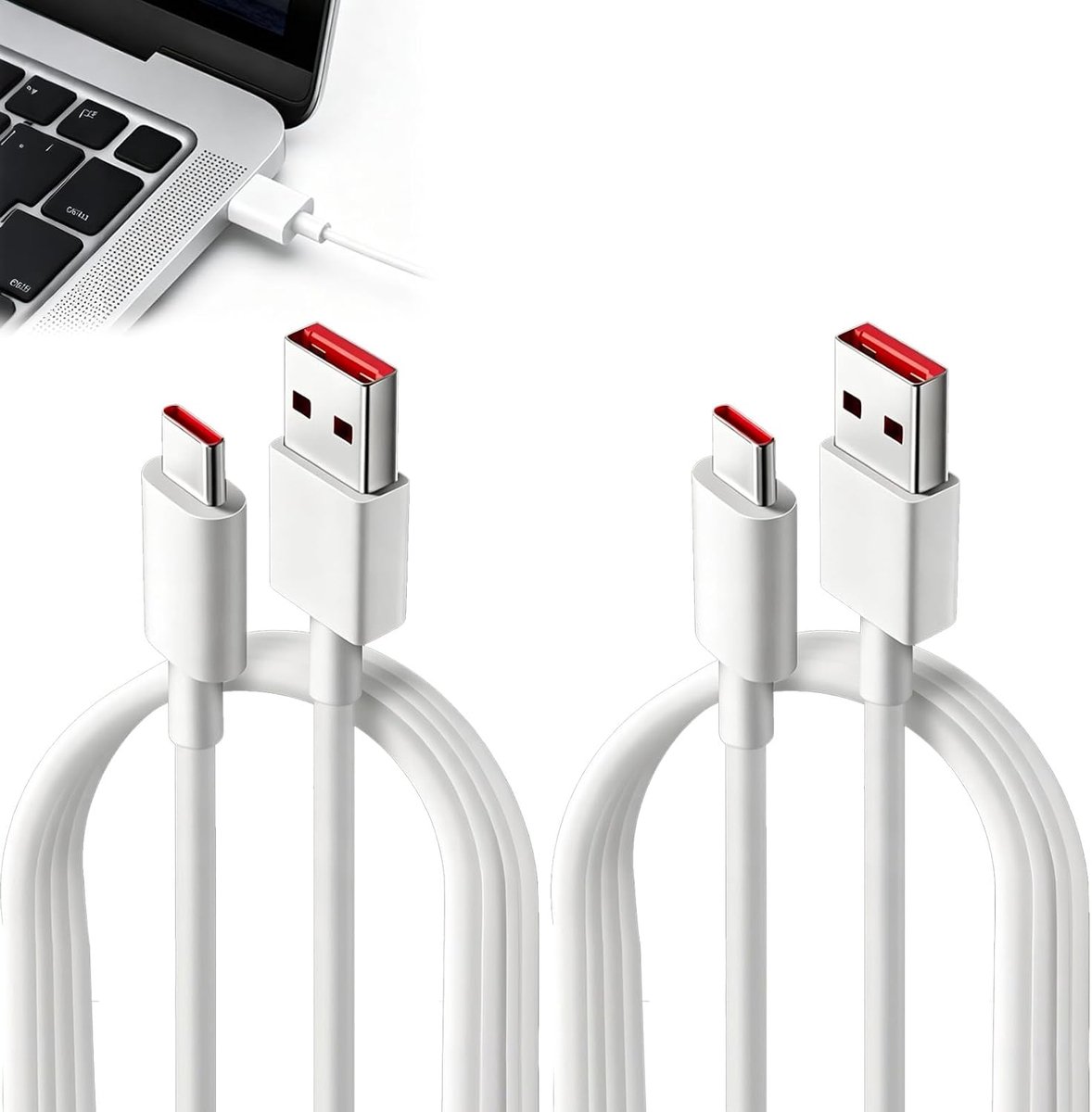 2 stuks 120W USB-C oplaadkabel voor Xiaomi Redmi POCO, 1 m 6A HyperCharge - ShopVlot