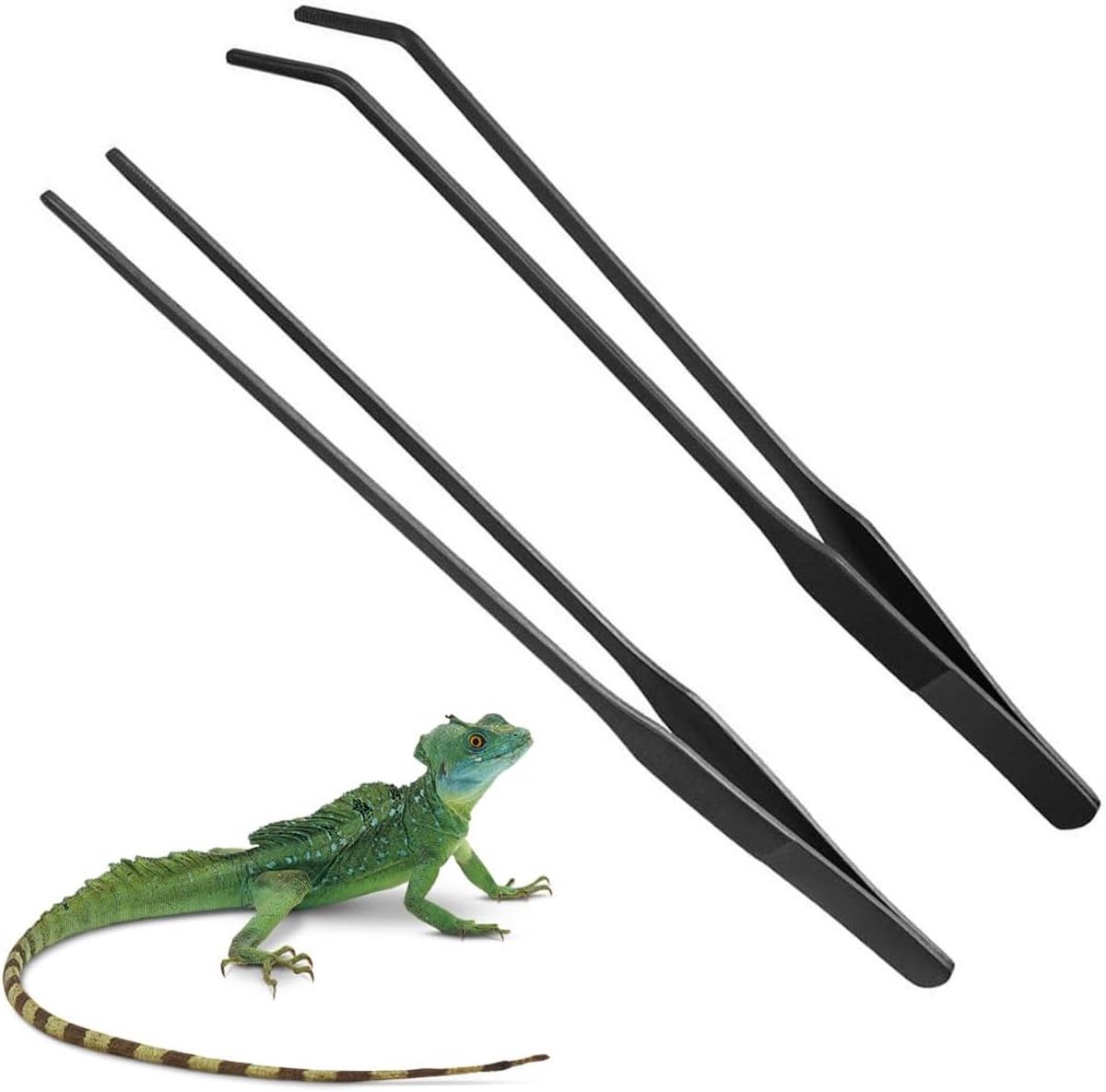 Stainless Steel Long Tongs 27 cm Stainless Steel Tweezers Aquarium Feeder Tongs for Reptiles, Aquatic Plants - ShopVlot