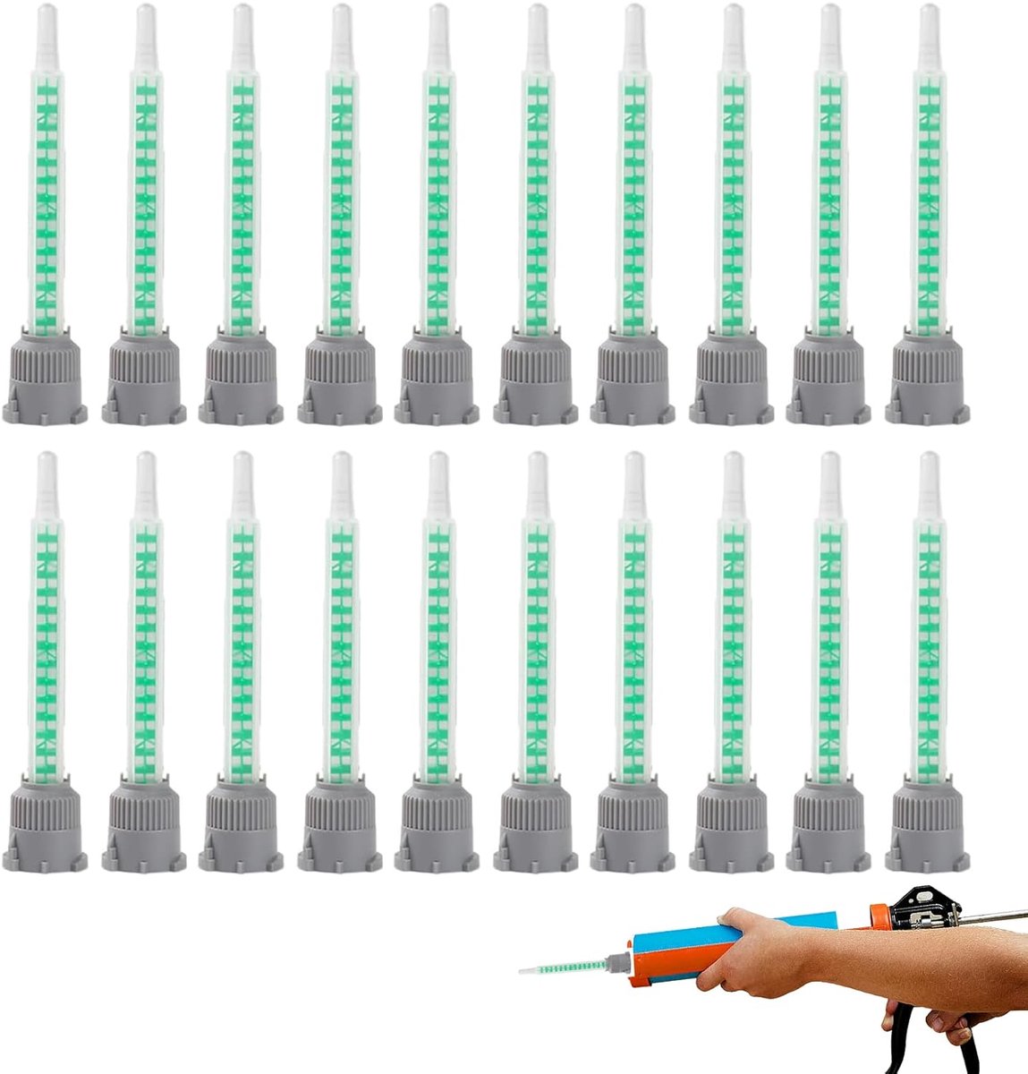 Static Mixing Nozzles, 20 Pieces, 1:1 Static Mixing Hose, AB Nozzles, Mixing Nozzles for Two-Component Adhesive - ShopVlot