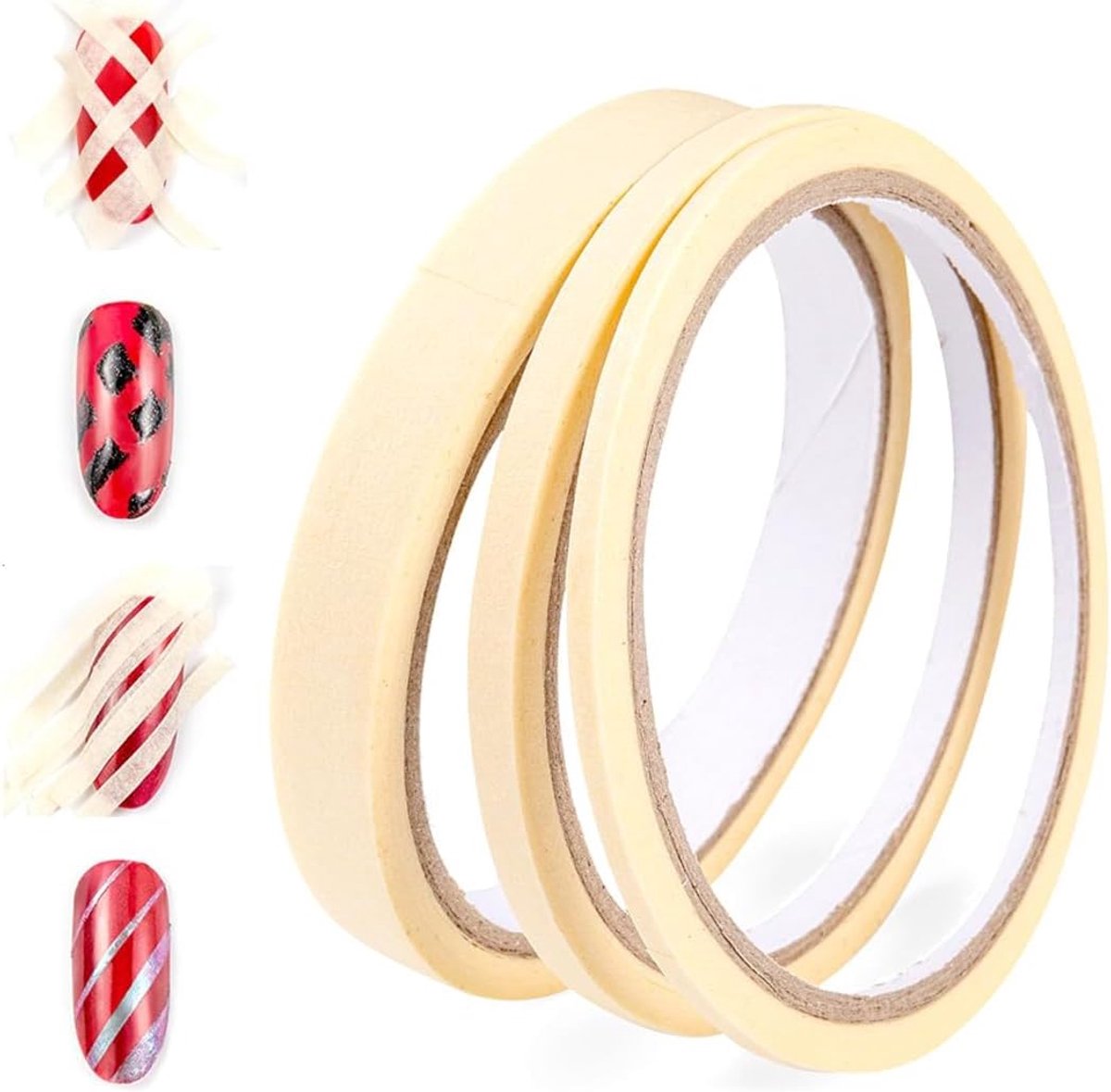 Pack of 3 Nail Stickers, Adhesive Tape, Nail Art Adhesive Tape for Salons and Home for French Manicure, Nail Polish - ShopVlot