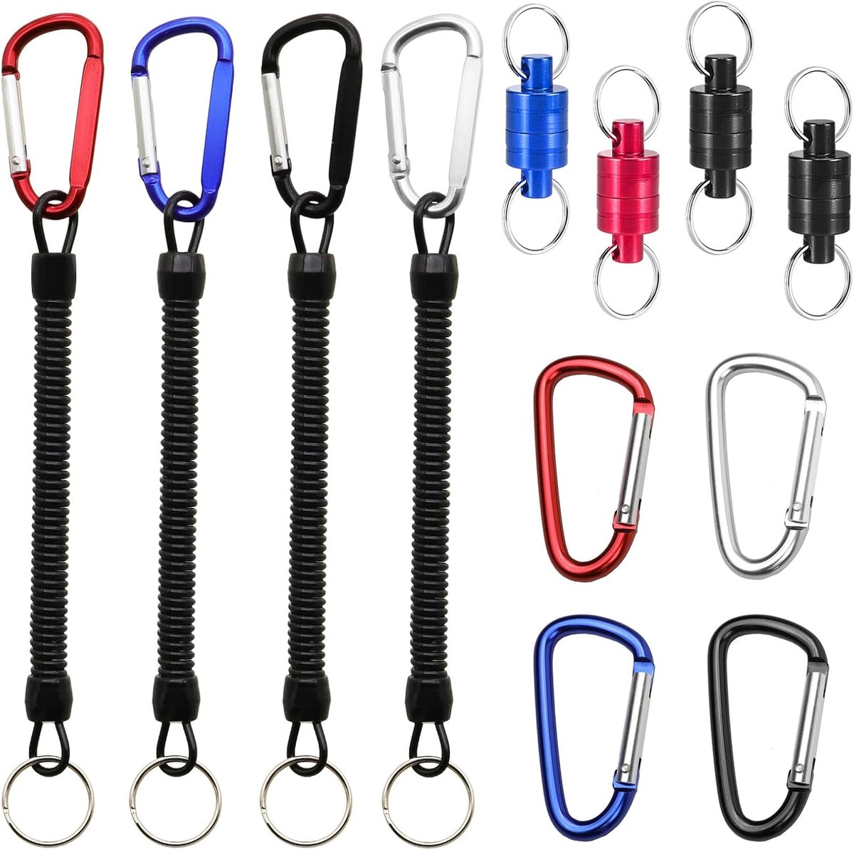 4 Pcs Magnetic Net Release Clip Fly Fishing Magnet Release Retainer Magnetic Mesh Release with Spiral Band for Fishing - ShopVlot