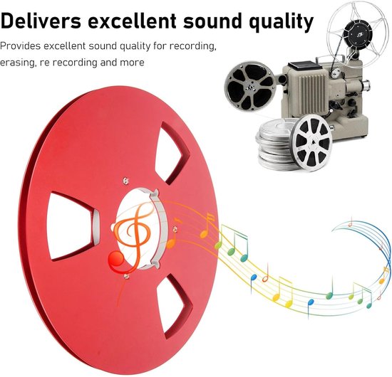 Lege 10 Inch 1/4 Inch Tape Reel met 3 Wind Resistance Gaten voor Opname, Professionele Geluidsreductie en Aluminium Spool — afbeelding 2