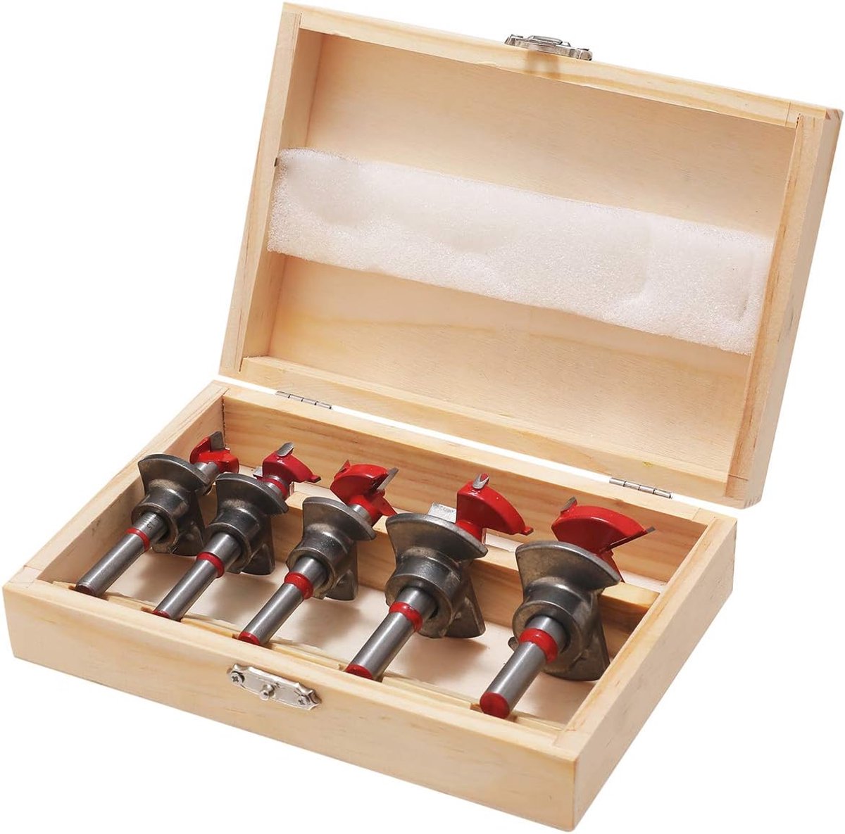 TOPWAY 5PCS Adjustable Positioning Drill Bit Set, Forstner Drill Bit Tungsten Carbide Woodworking Hinge Hole Cutter - ShopVlot